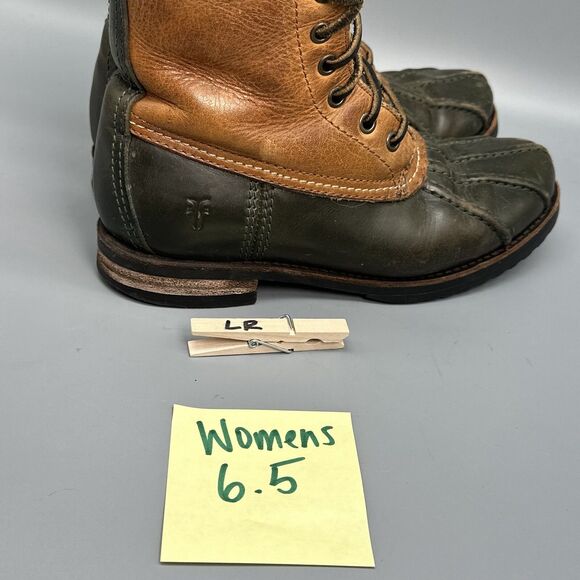 Frye Veronica Women's 6.5 Brown Leather Shearling Duck Boots Lace-Up Mid-Calf - Picture 12 of 12